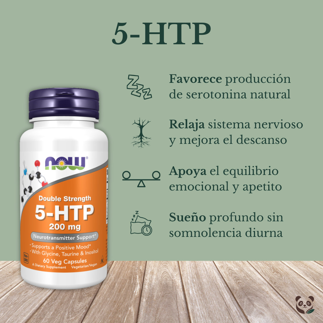 5-HTP 200 mg Doble Fuerza | Soporte del Estado de Ánimo Now Foods