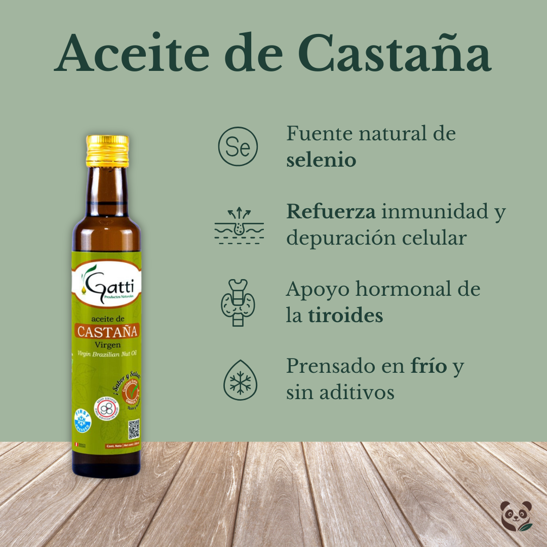 Aceite de Castaña Virgen | Fuente natural de selenio y antioxidantes Gatti