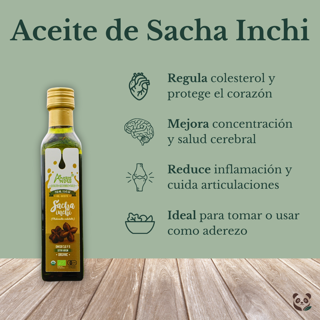 Aceite de Sacha Inchi Orgánico | Extra virgen prensado en frío Amazon Andes