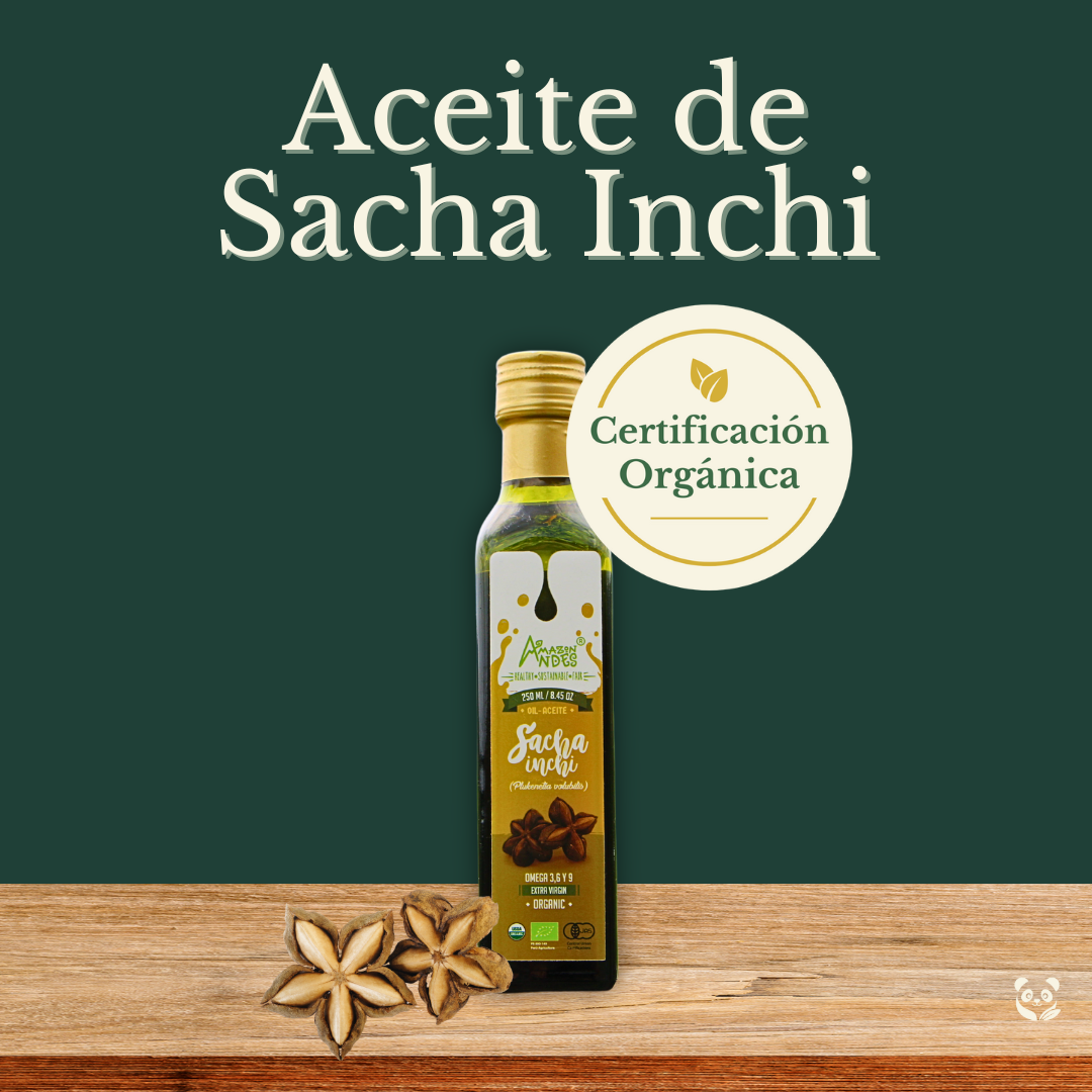 Aceite de Sacha Inchi Orgánico | Extra virgen prensado en frío Amazon Andes