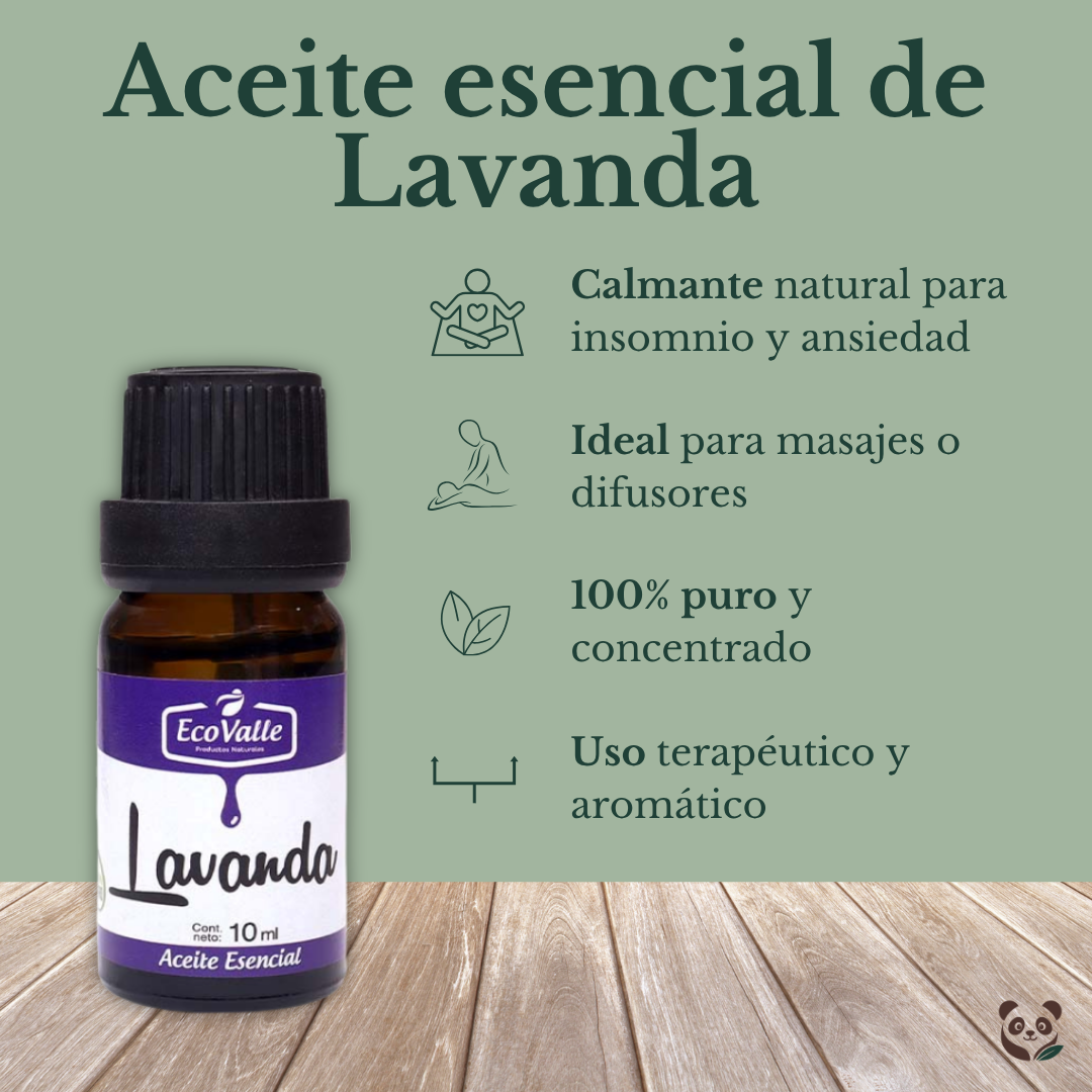 Aceite Esencial de Lavanda Puro | Relajante natural para estrés, insomnio y masajes EcoValle