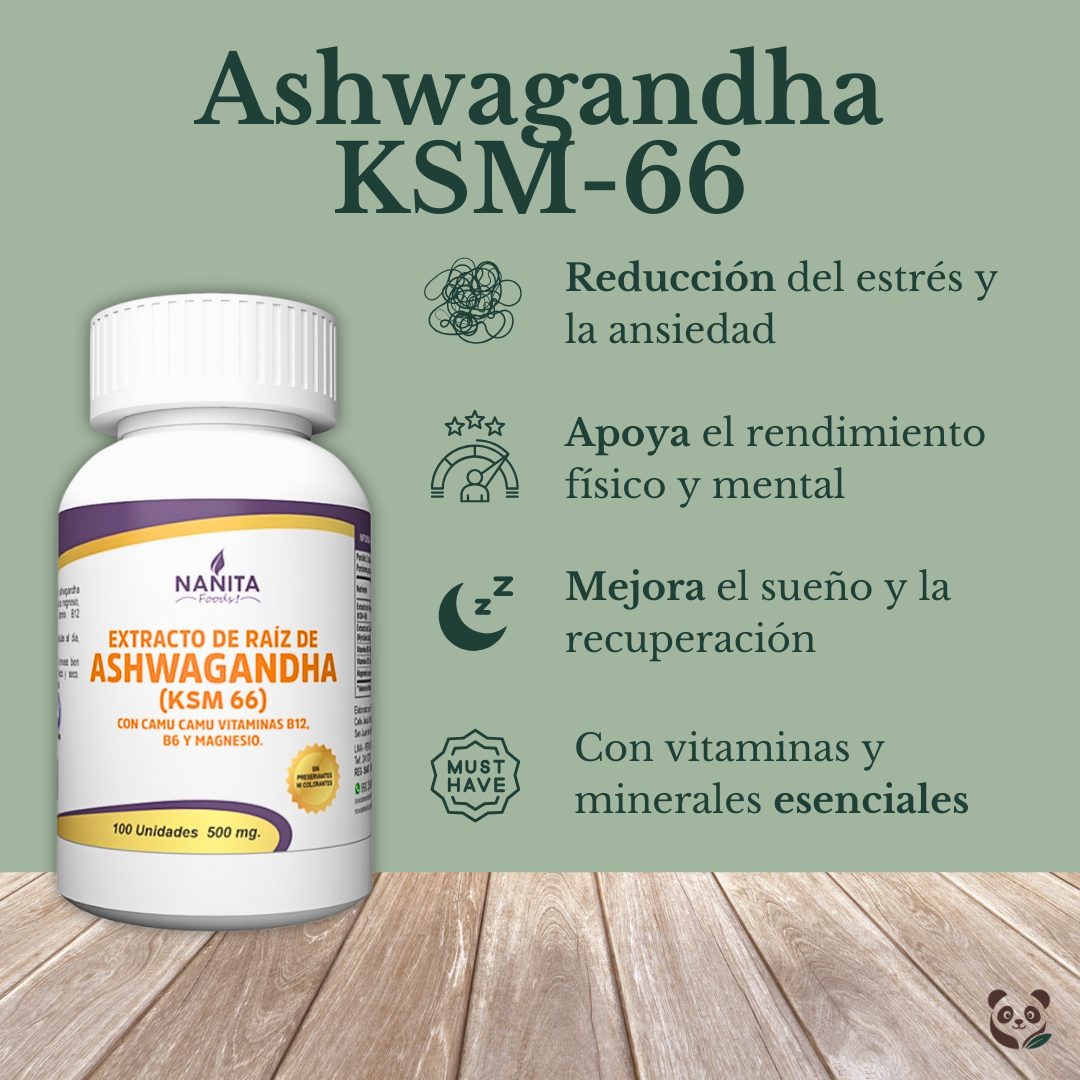 Ashwagandha KSM-66 en cápsulas | Enfoque y calma natural Nanita Foods