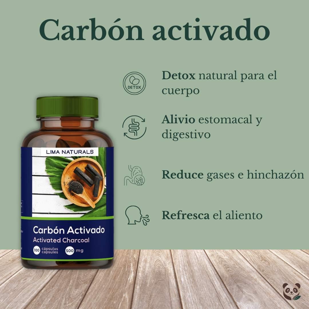 Carbón Activado en cápsulas | Detox y Bienestar Digestivo Lima Naturals