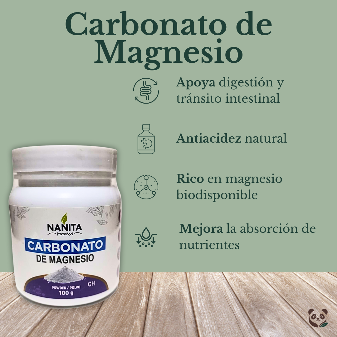 Carbonato de Magnesio en Polvo | Apoya digestión y niveles de magnesio Nanita Foods