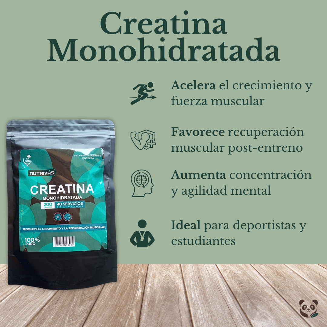 Creatina Monohidratada | Crecimiento muscular y energía mental sostenida Nutrivás