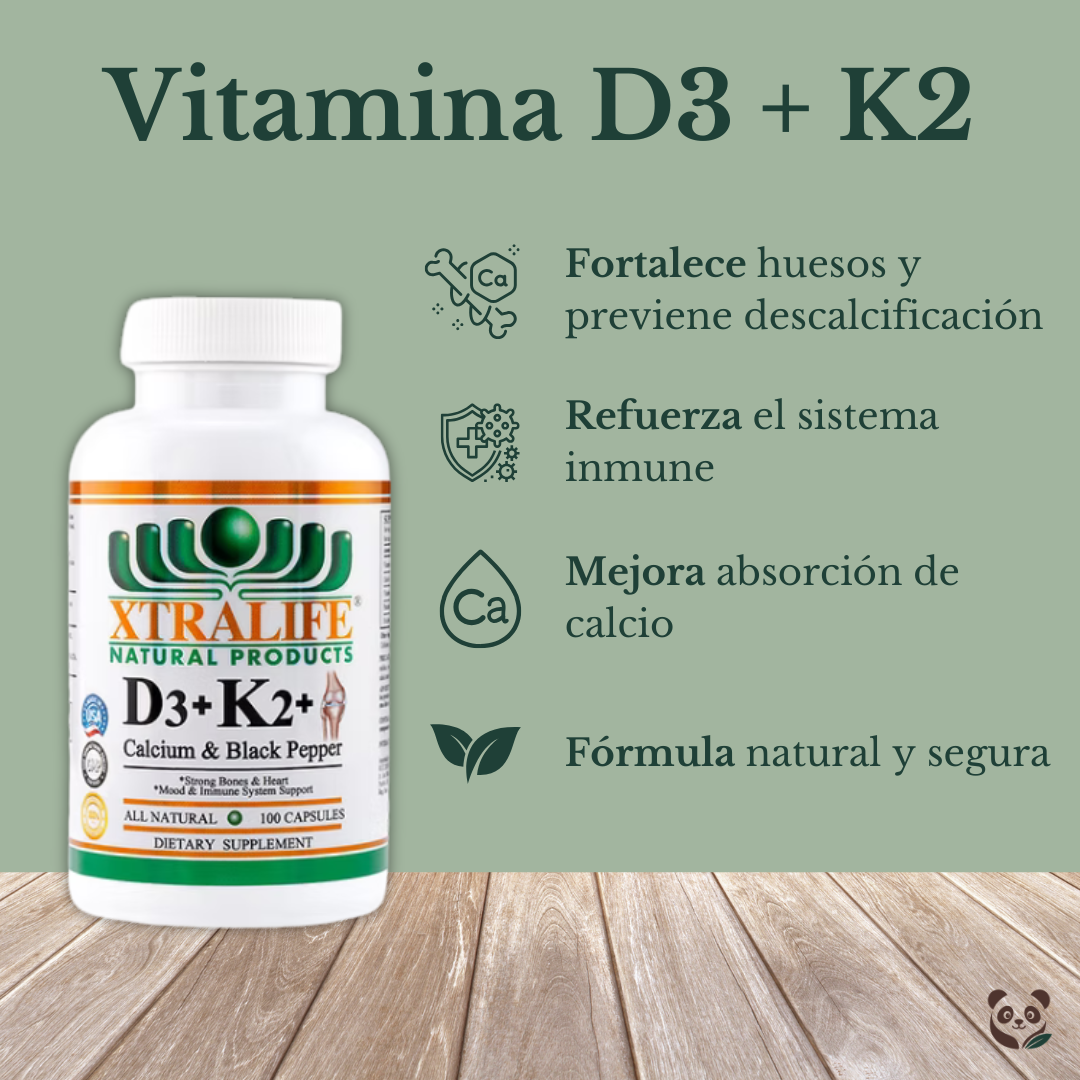 Vitamina D3 + K2 + Calcio | Salud Ósea y Cardiovascular Xtralife