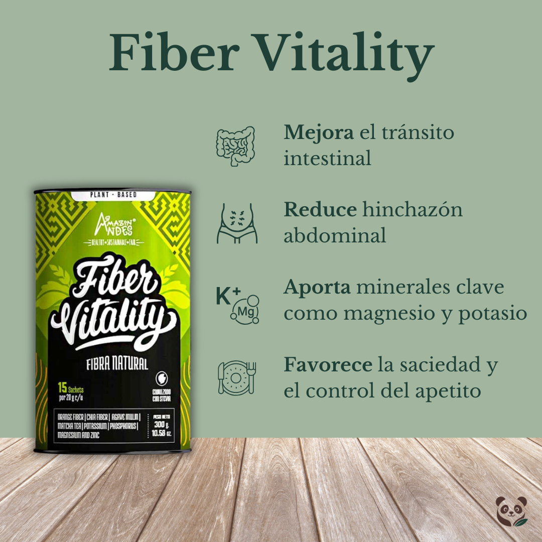 Fiber Vitality | Fibra vegetal con matcha y citrato de magnesio Amazon Andes