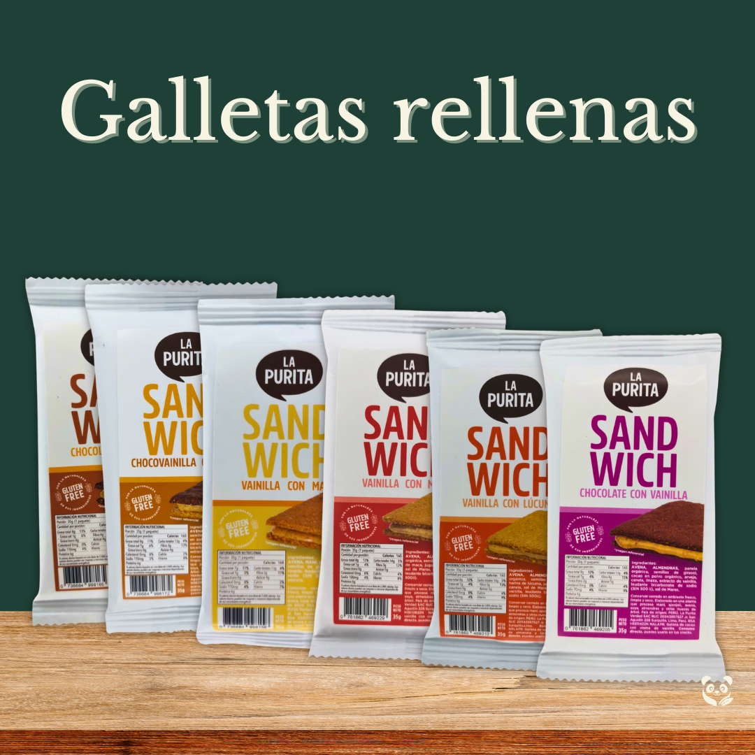 Galletas de Avena rellenas | Rellenos naturales y sin gluten La Purita