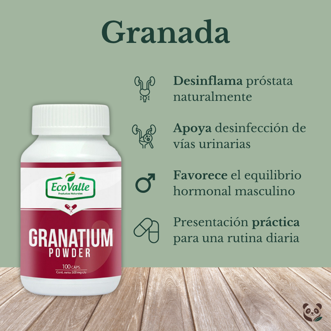Granada en cápsulas | Próstata Saludable y Vías Urinarias Limpias EcoValle