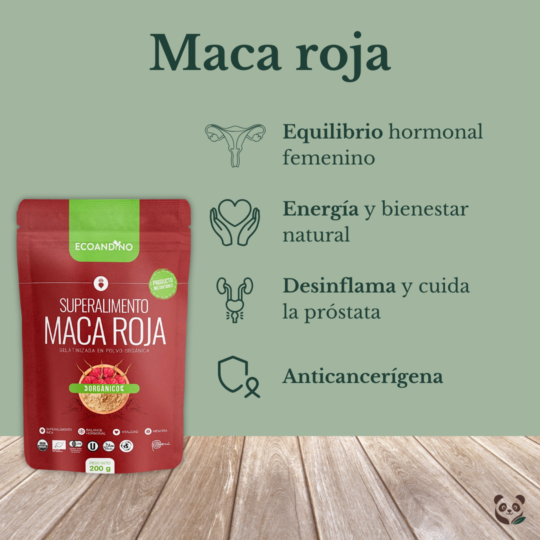 Maca Roja Gelatinizada Orgánica | Vitalidad Femenina Natural Ecoandino