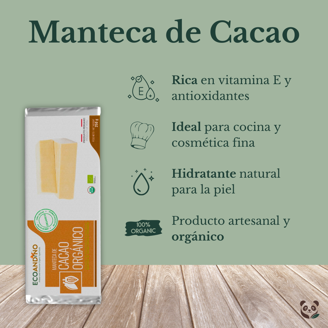 Manteca de Cacao Orgánica | Repostería y Cuidado Natural Ecoandino