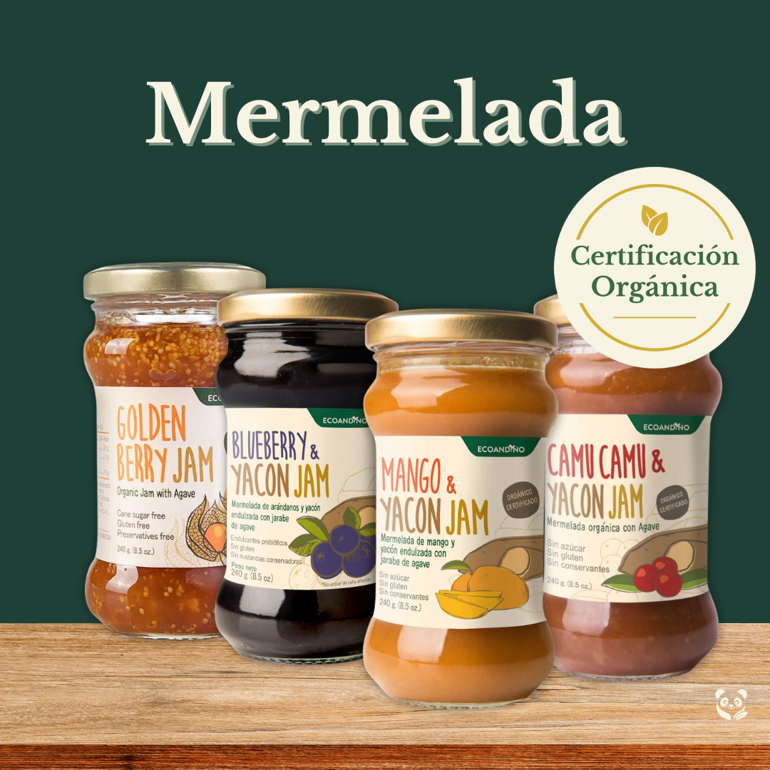 Mermelada Orgánica con Yacón y Agave | Endulzada naturalmente y sin aditivos Ecoandino