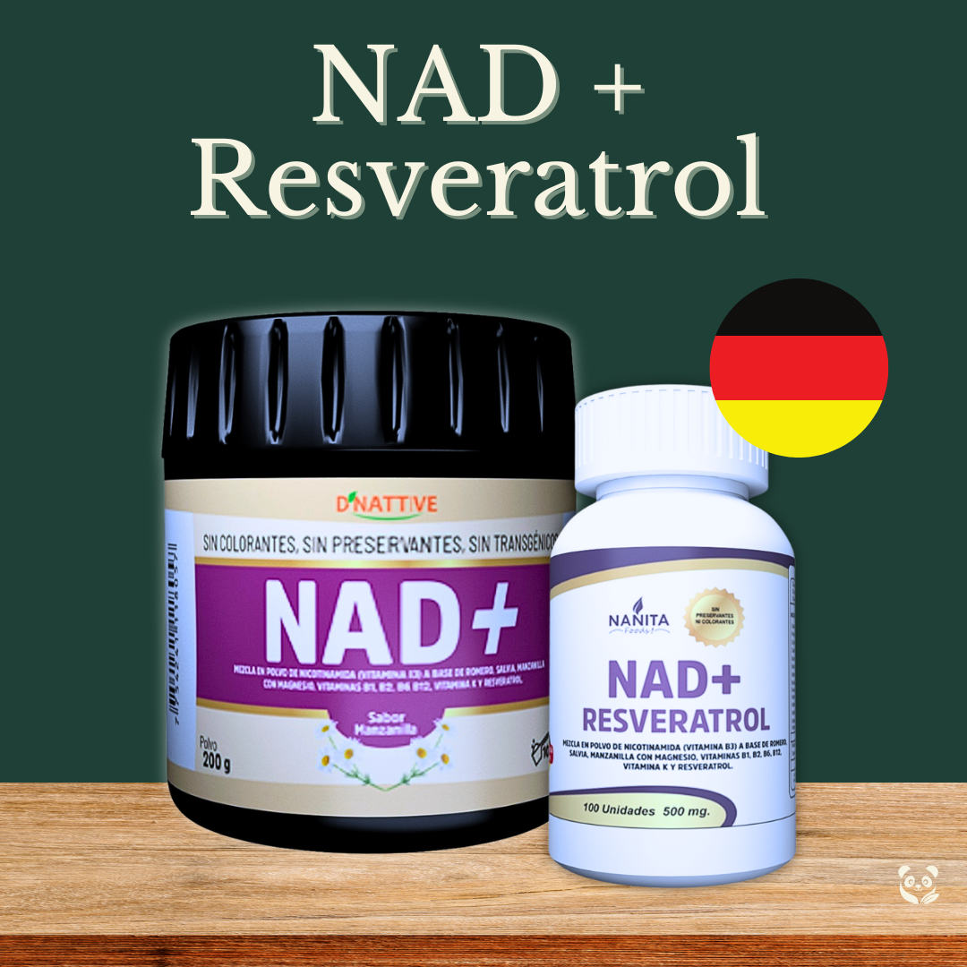 NAD + Resveratrol | Energía celular y longevidad activa desde dentro D' Nattive y Nanita Foods