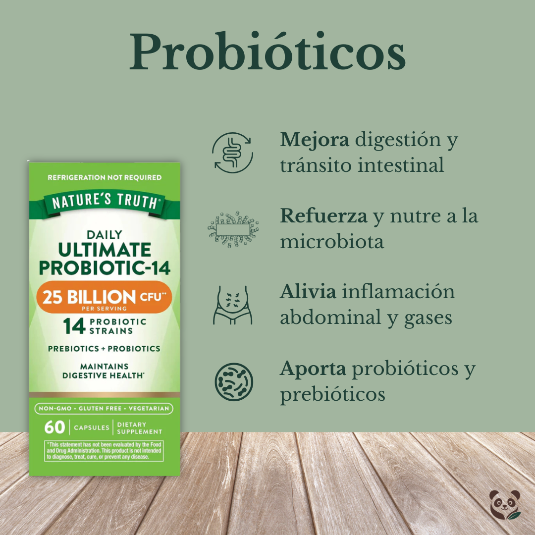 Probiótico 25 Billones + Prebiótico | Microbiota Intestinal Nature's Truth