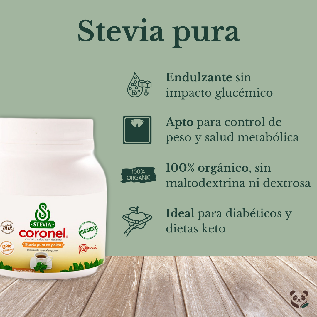 Stevia Orgánica Pura | Endulzante natural sin calorías Stevia Coronel
