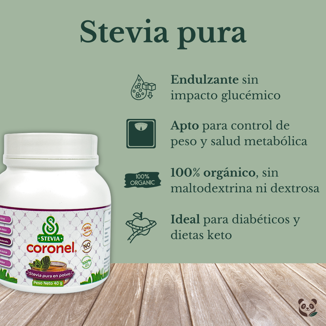 Stevia Pura | Endulzante natural sin calorías ni amargor Stevia Coronel