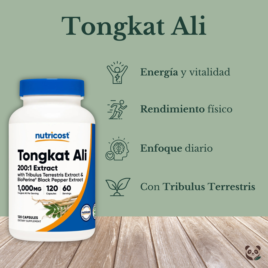 Tongkat Ali + Tribulus + BioPerine | Energía y Vitalidad Natural Nutricost