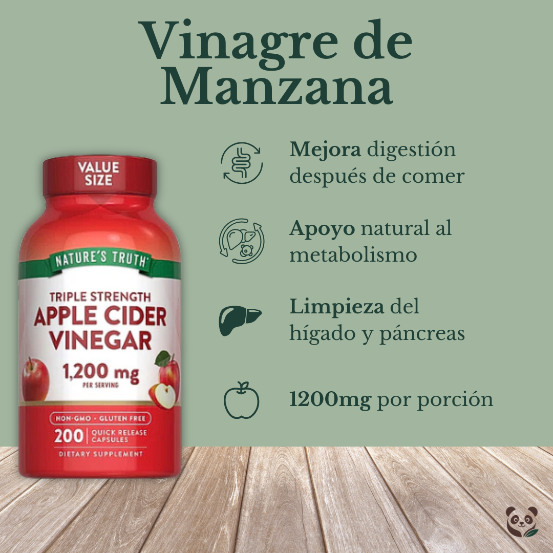 Vinagre de sidra de Manzana en cápsulas | Digestión y depuración sin sensación de acidez Nature's Truth