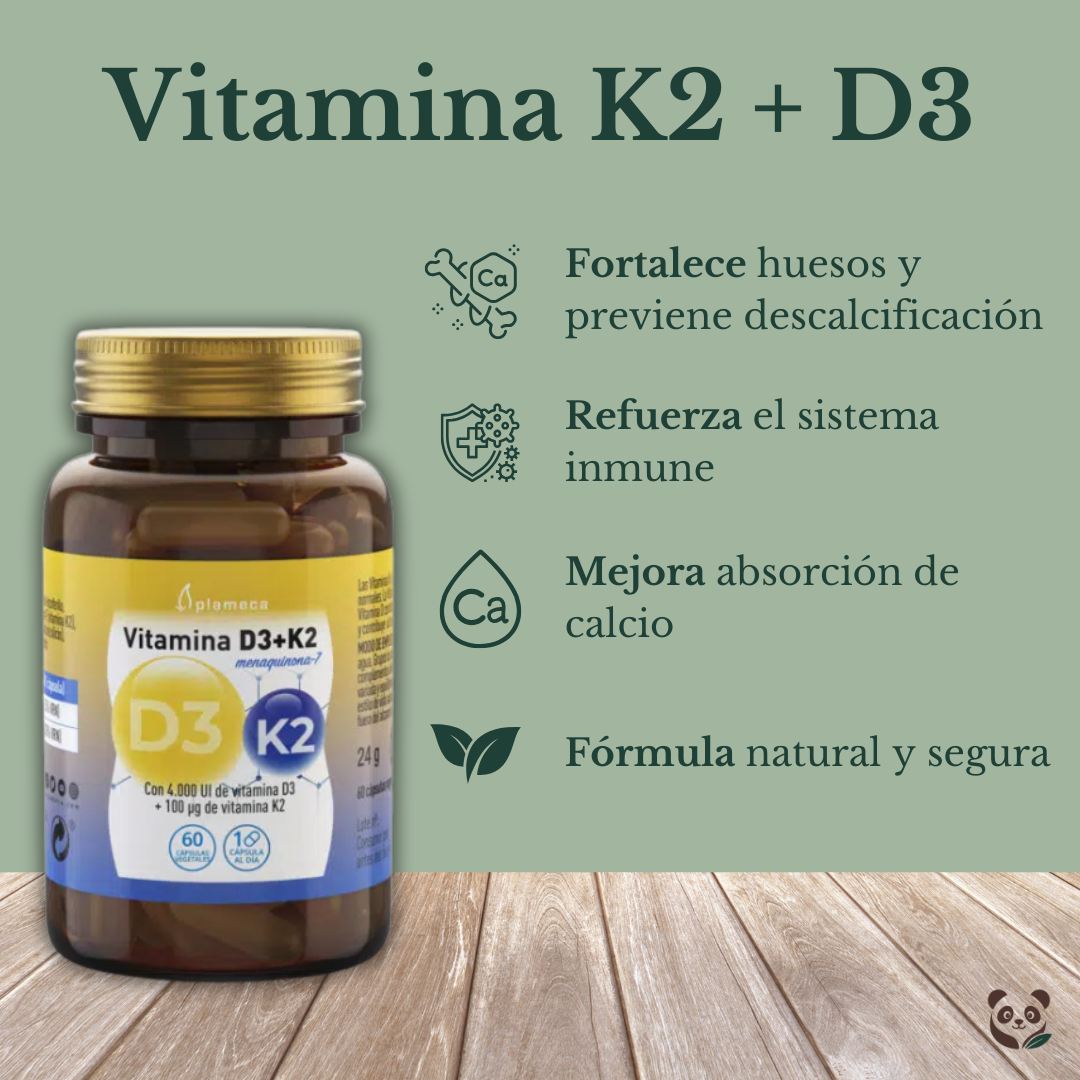 Vitamina D3 + K2 PLAMECA | Salud Ósea y Cardiovascular PLAMECA