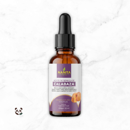 Aceite de Semilla de Calabaza Sublingual | Salud prostática y urinaria Nanita Foods