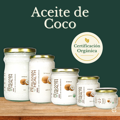 Aceite de Coco Virgen Orgánico | Uso Cosmético y Comestible Peruvian Health