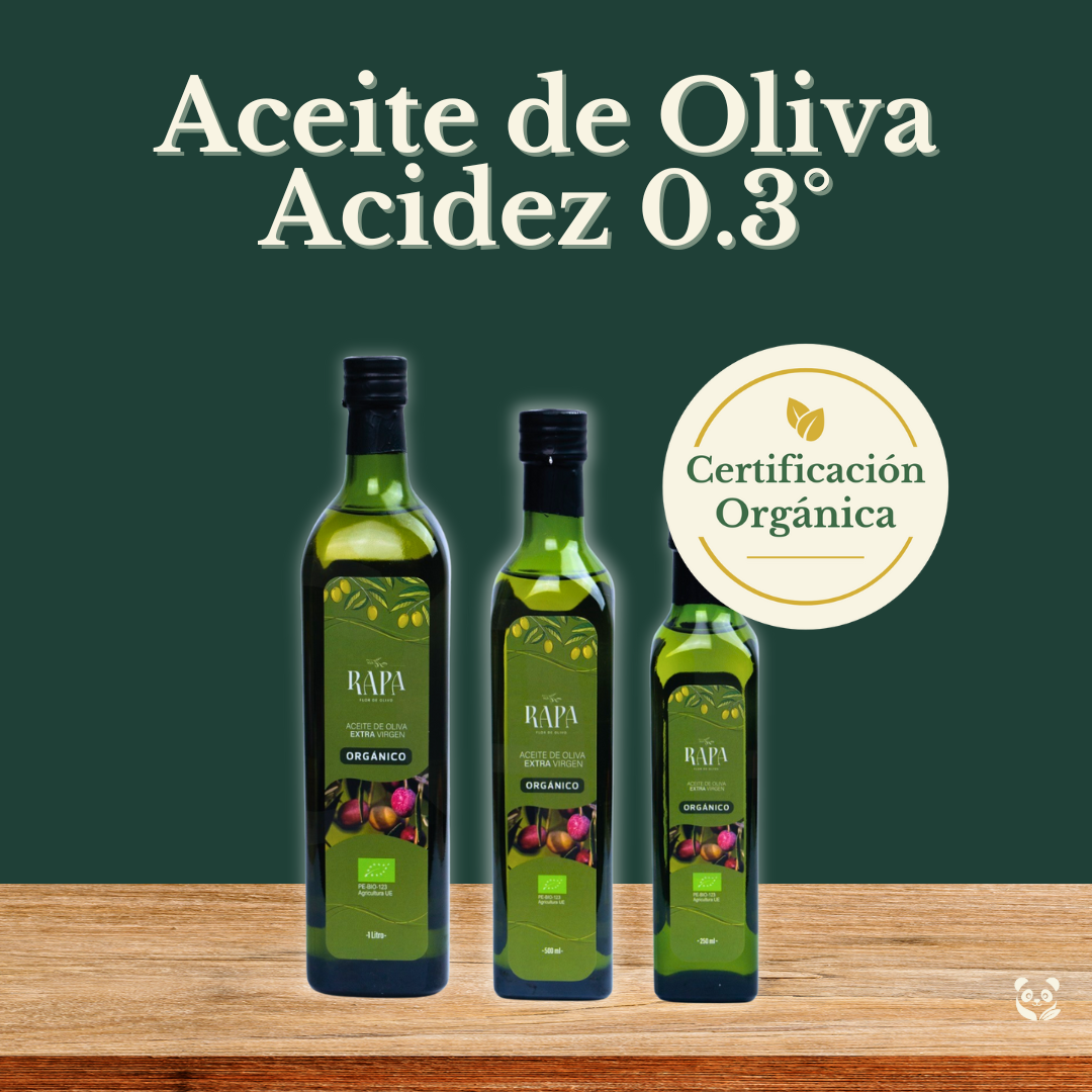 Aceite de Oliva Orgánico | Extra Virgen | Acidez 0.3° Rapa