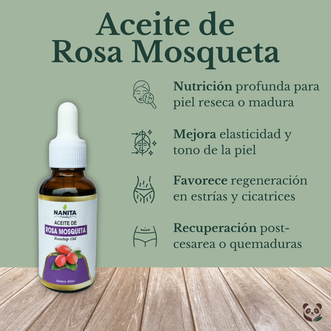 Aceite de Rosa Mosqueta | Hidratación y elasticidad natural para la piel Nanita Foods