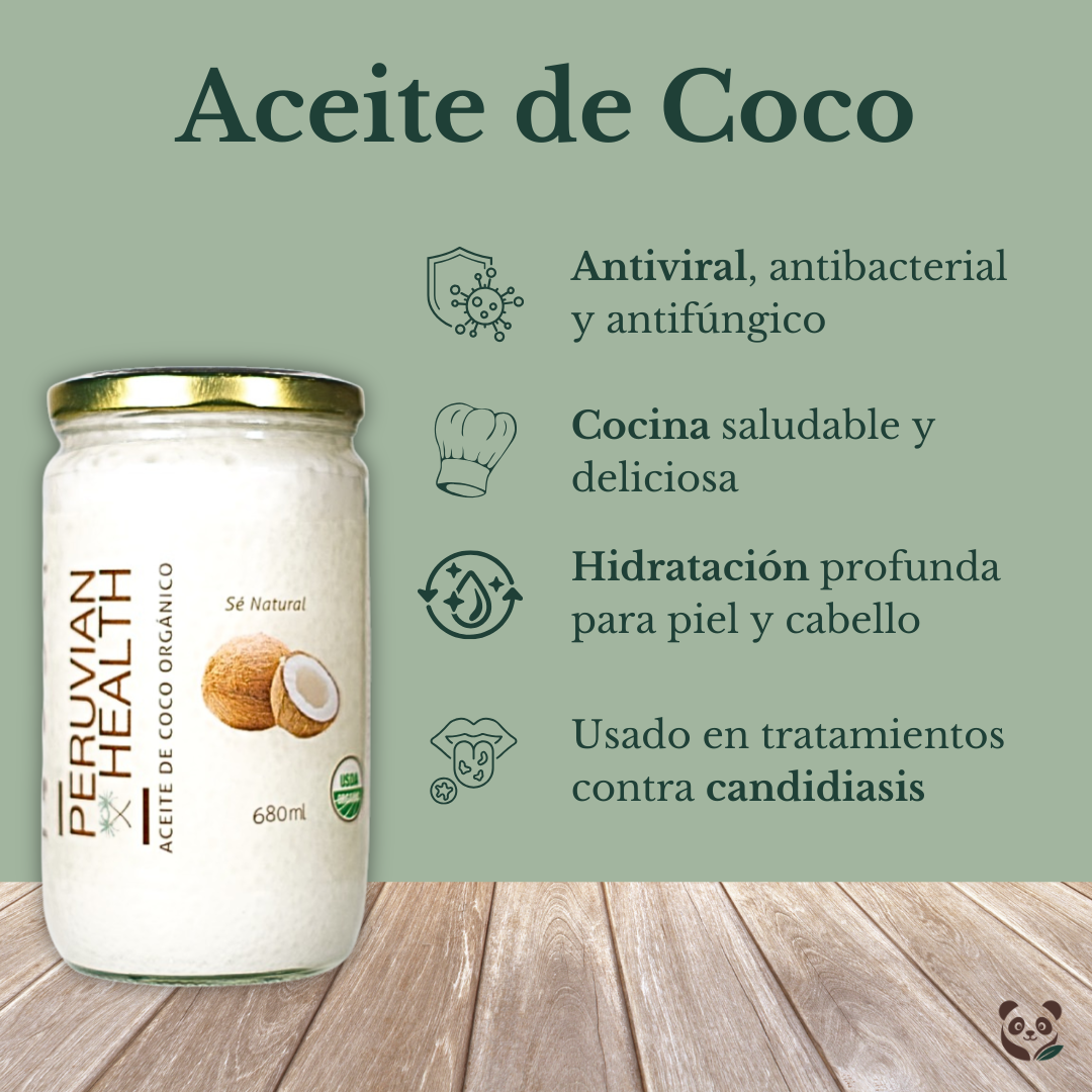 Aceite de Coco Virgen Orgánico | Uso Cosmético y Comestible Peruvian Health