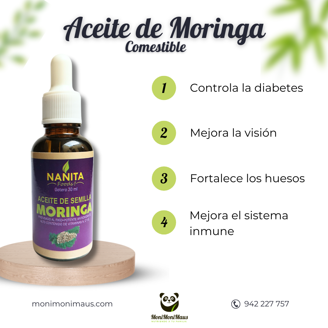 Aceite de Moringa comestible Nanita Foods