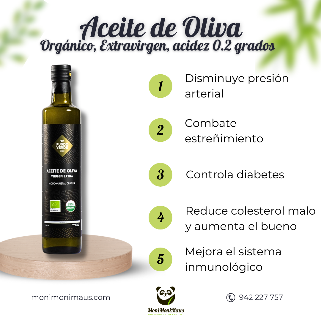 Aceite de Oliva orgánico 0.2 grados Fundo Verde