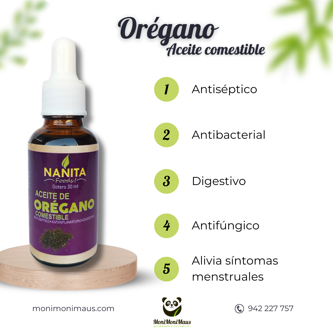 Aceite comestible de Orégano Nanita Foods