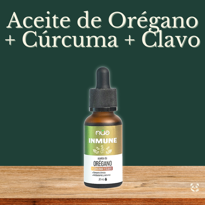 Aceite de Orégano Comestible + Cúrcuma y Clavo| Fortalece el sistema inmunológico Nua
