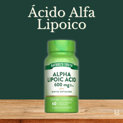 Ácido Alfa Lipoico 600 mg + Biotina | Antioxidante Universal Nature's Truth