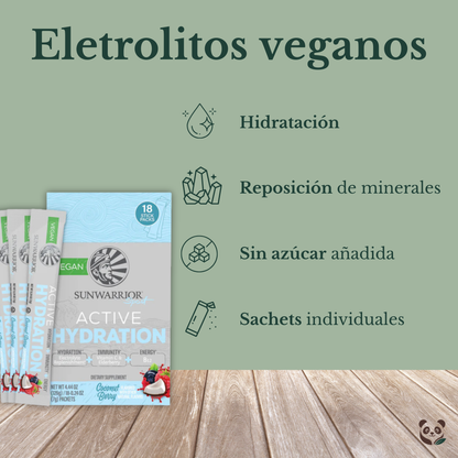 Sunwarrior Active Hydration | Electrolitos Veganos sin Azúcar Añadida Sunwarrior