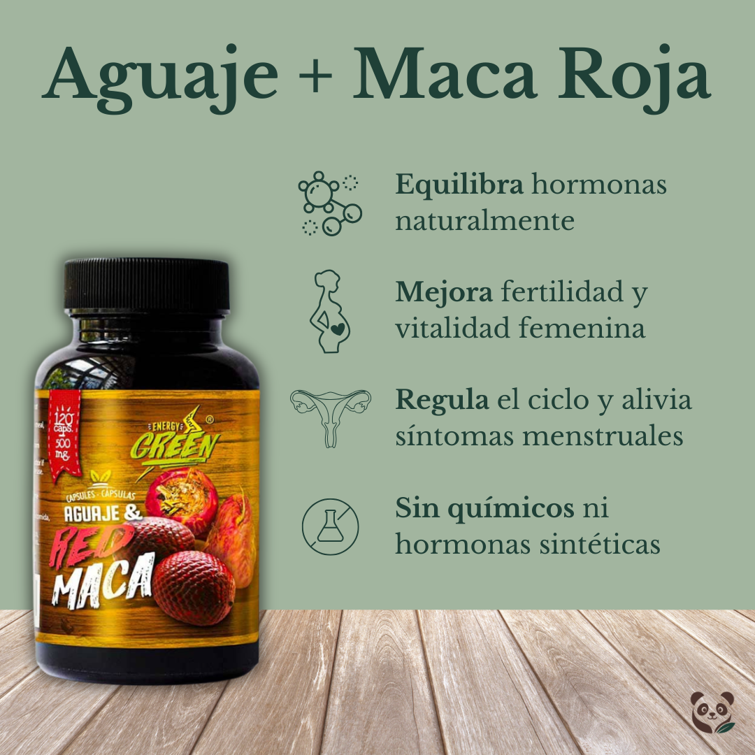 Aguaje con Maca Roja | Equilibrio hormonal y vitalidad femenina Energy Green