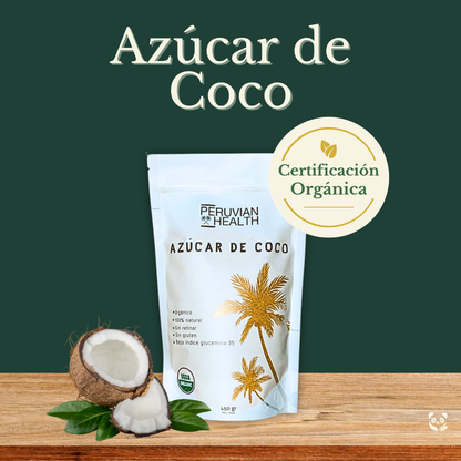 Azúcar de Coco orgánico | Endulzante natural de bajo índice glucémico Peruvian Health