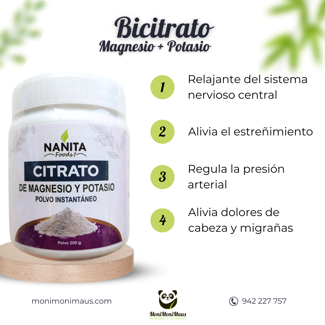 Bicitrato (Magnesio y Potasio) Nutrivás, Nanita Foods