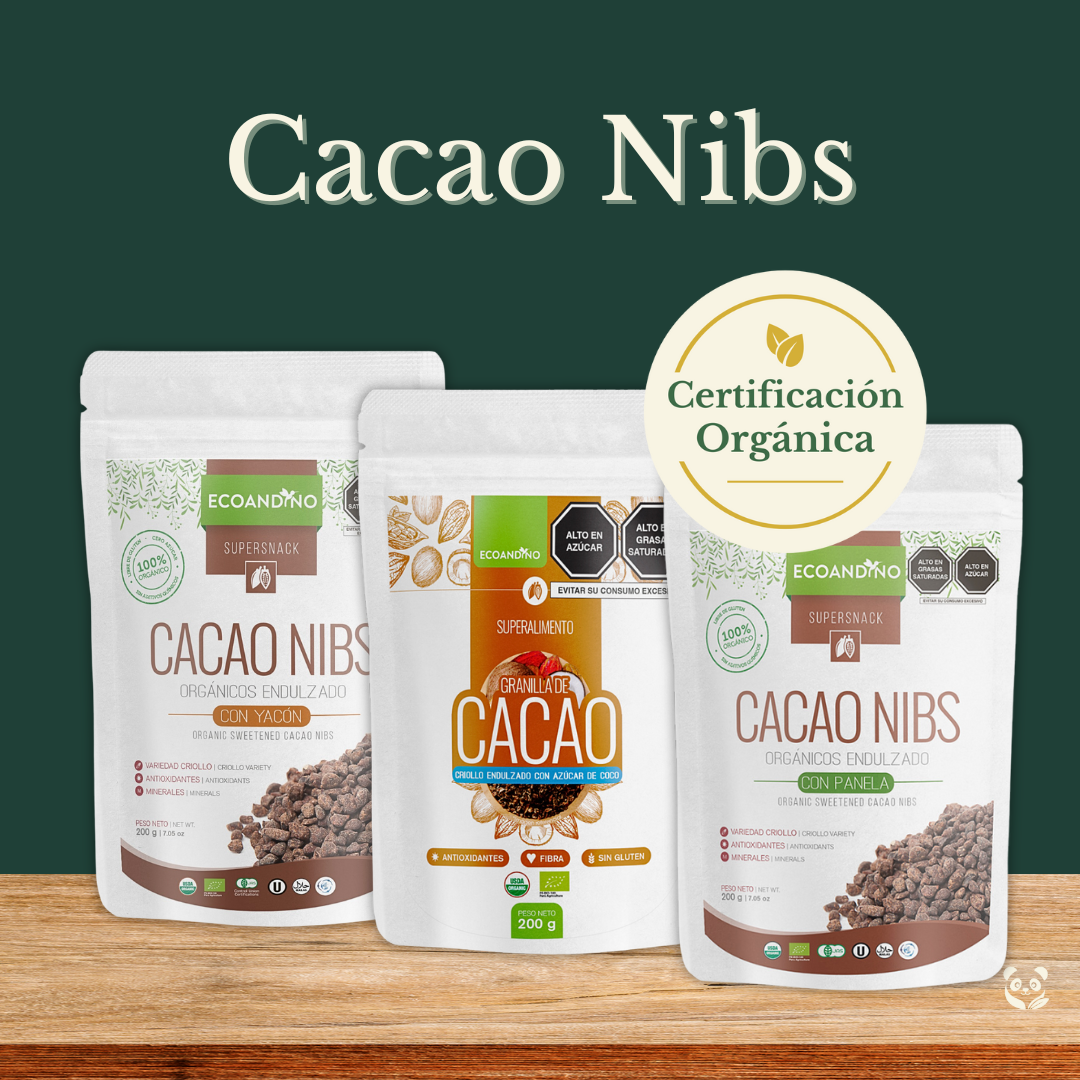 Cacao Nibs | Snack saludable con un toque de yacón Ecoandino