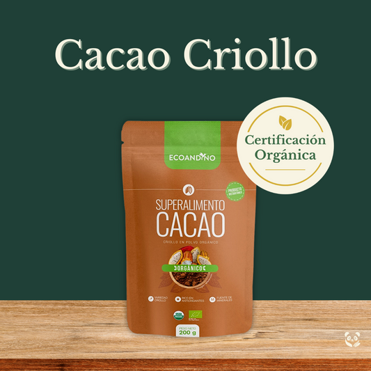 Cacao Criollo Orgánico en Polvo | Satipo – 100% Natural Ecoandino