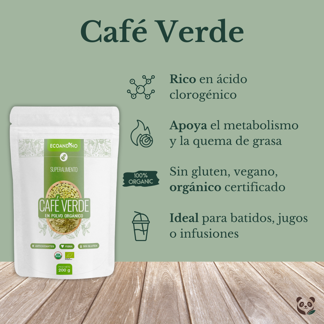 Café Verde Orgánico en Polvo | Apoya tu metabolismo de forma natural Ecoandino