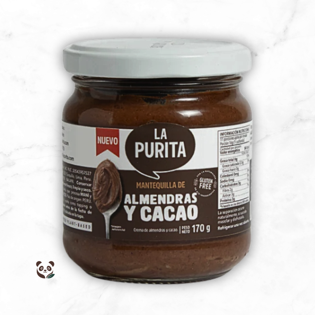 Mantequilla de Almendras y Cacao | Crema Natural y Energética La Purita