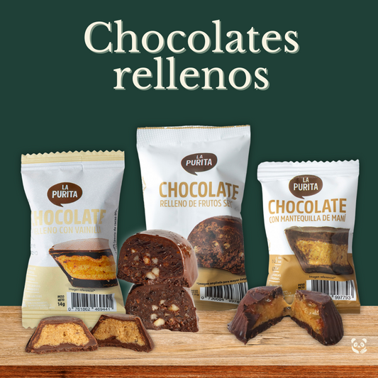 Chocolates Rellenos Naturales | Cacao 70% con rellenos nutritivos La Purita