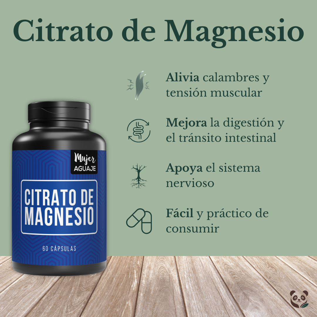 Citrato de Magnesio en cápsulas | Apoyo natural para músculos, nervios y digestión Mujer Aguaje