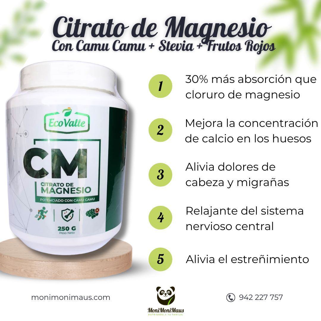 Citrato de Magnesio + Camu Camu + Stevia Ecovalle