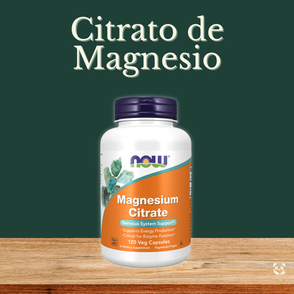 Citrato de Magnesio NOW | Apoyo natural para músculos, nervios y digestión Now Foods