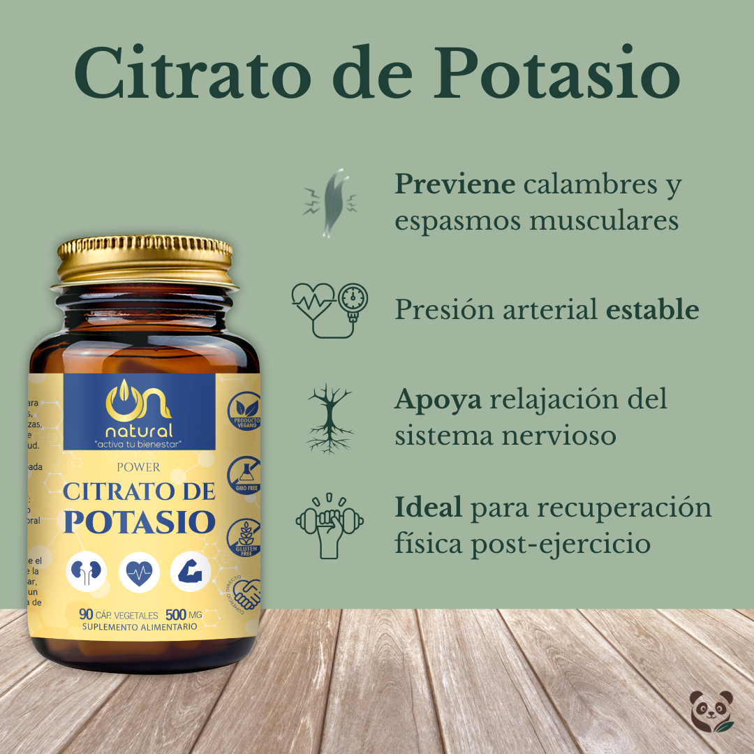 Citrato de Potasio en cápsulas vegetales | Electrolitos y relajación muscular y nerviosa ON NATURAL