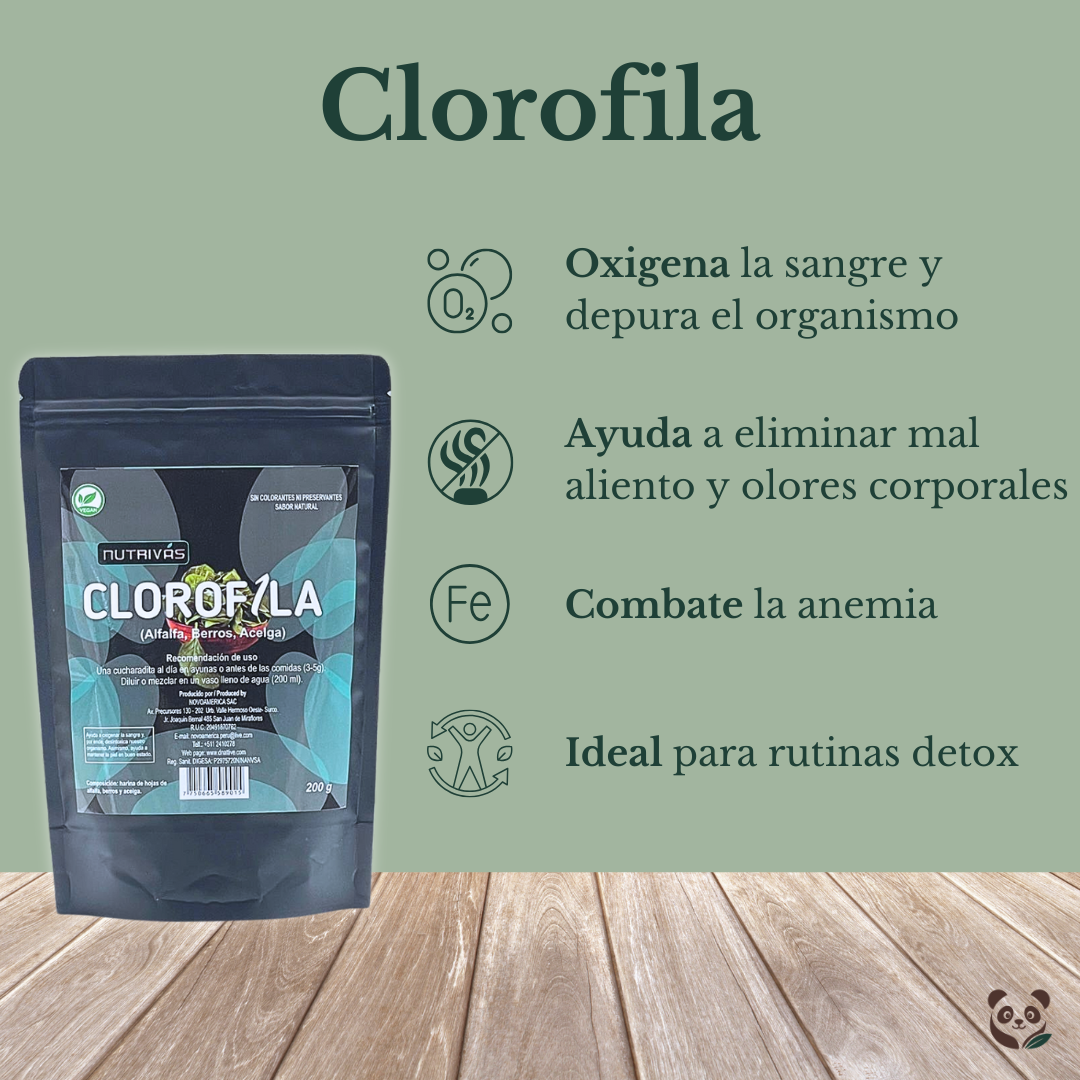 Clorofila | A base de Alfalfa | Desintoxica y oxigena naturalmente Nutrivás