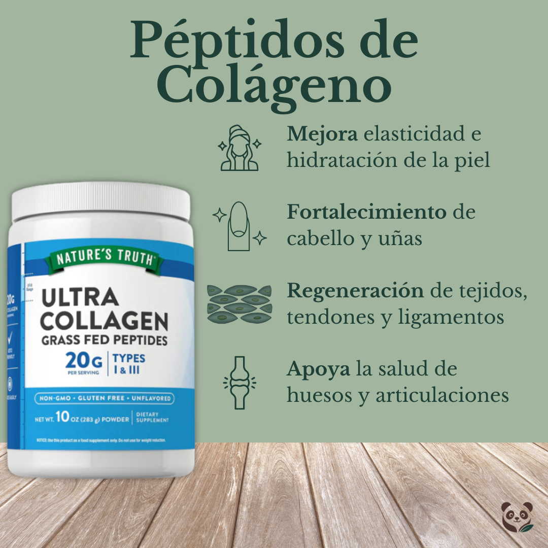 Ultra Colágeno Puro GRASS FED | Péptidos de Colágeno Tipos I y III Nature's Truth