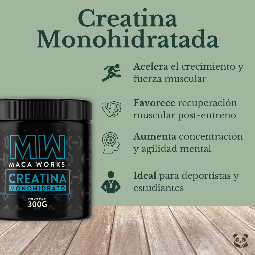Creatina Monohidratada | Crecimiento muscular y energía mental sostenida Maca Works