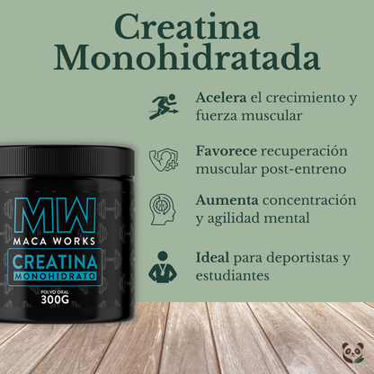 Creatina Monohidratada | Crecimiento muscular y energía mental sostenida Maca Works